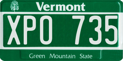 VT license plate XPO735