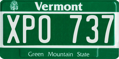 VT license plate XPO737