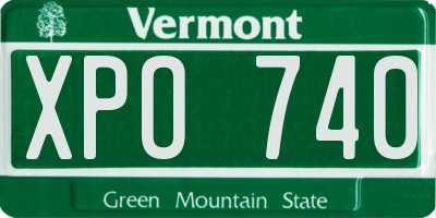 VT license plate XPO740