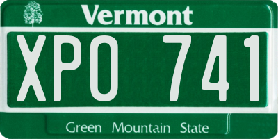 VT license plate XPO741