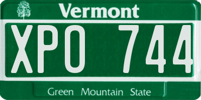 VT license plate XPO744