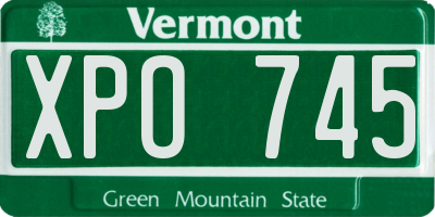 VT license plate XPO745