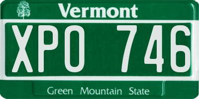 VT license plate XPO746