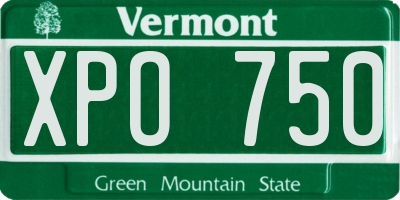 VT license plate XPO750