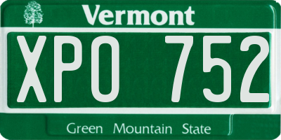 VT license plate XPO752