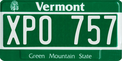 VT license plate XPO757