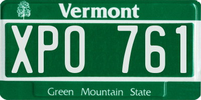 VT license plate XPO761