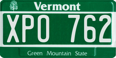 VT license plate XPO762