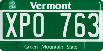 VT license plate XPO763