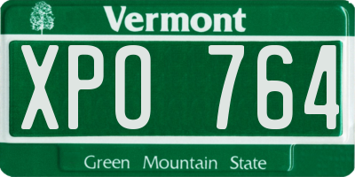 VT license plate XPO764