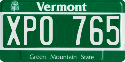 VT license plate XPO765