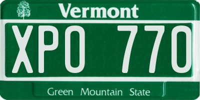 VT license plate XPO770