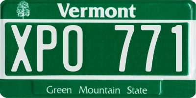 VT license plate XPO771