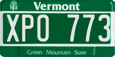 VT license plate XPO773