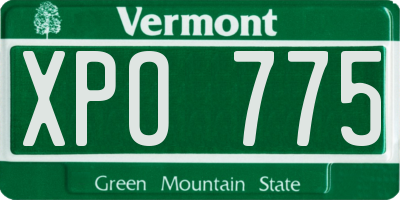 VT license plate XPO775
