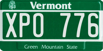 VT license plate XPO776