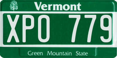 VT license plate XPO779