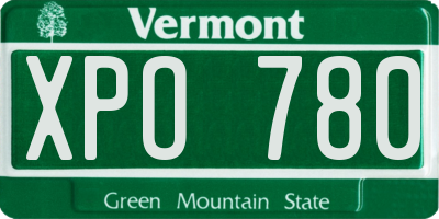 VT license plate XPO780
