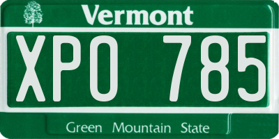 VT license plate XPO785