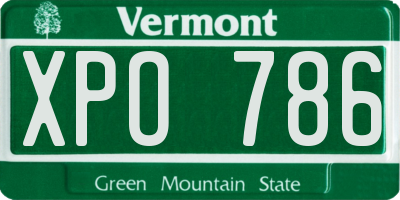 VT license plate XPO786