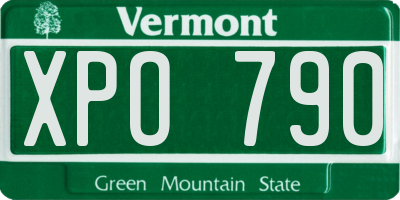 VT license plate XPO790