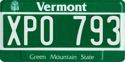 VT license plate XPO793