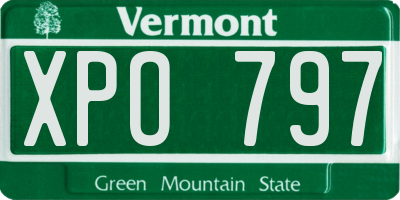 VT license plate XPO797