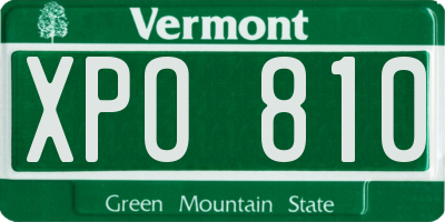VT license plate XPO810