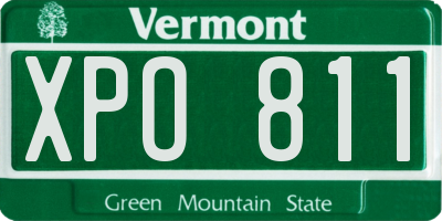 VT license plate XPO811