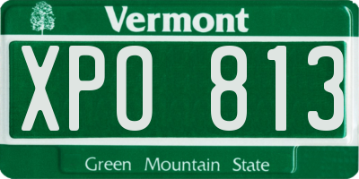 VT license plate XPO813