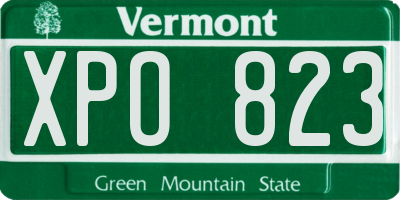 VT license plate XPO823