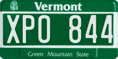 VT license plate XPO844