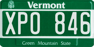 VT license plate XPO846