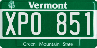 VT license plate XPO851