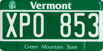 VT license plate XPO853
