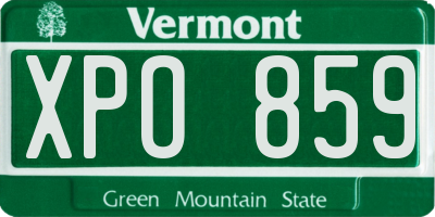 VT license plate XPO859
