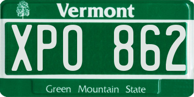 VT license plate XPO862