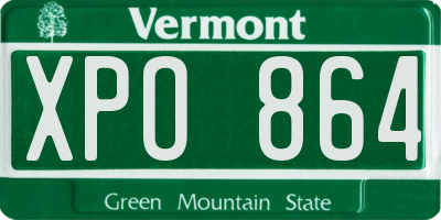 VT license plate XPO864