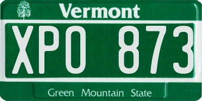 VT license plate XPO873