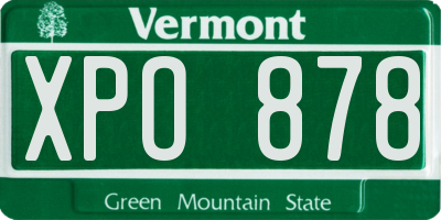 VT license plate XPO878