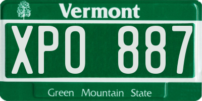VT license plate XPO887