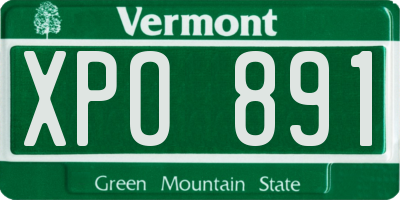 VT license plate XPO891