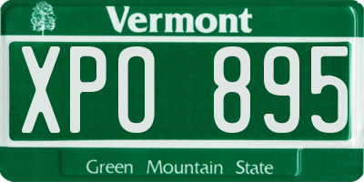 VT license plate XPO895