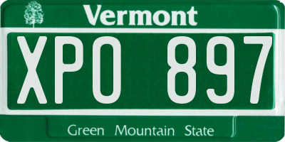 VT license plate XPO897