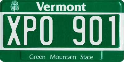 VT license plate XPO901