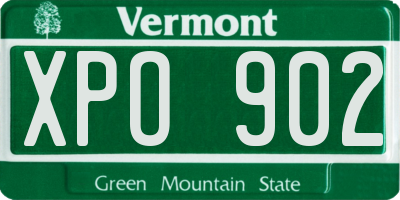 VT license plate XPO902