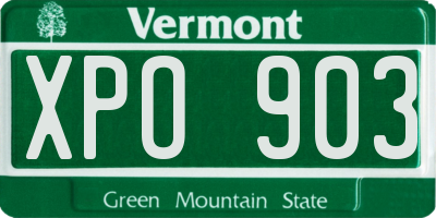 VT license plate XPO903