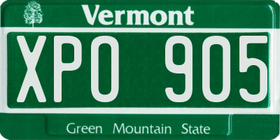 VT license plate XPO905