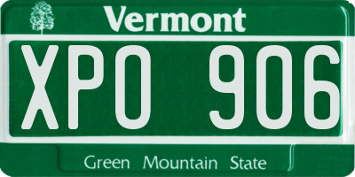 VT license plate XPO906