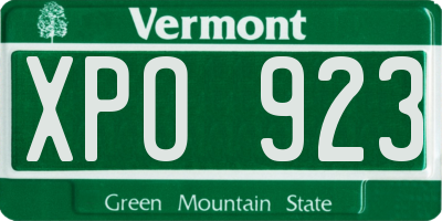 VT license plate XPO923